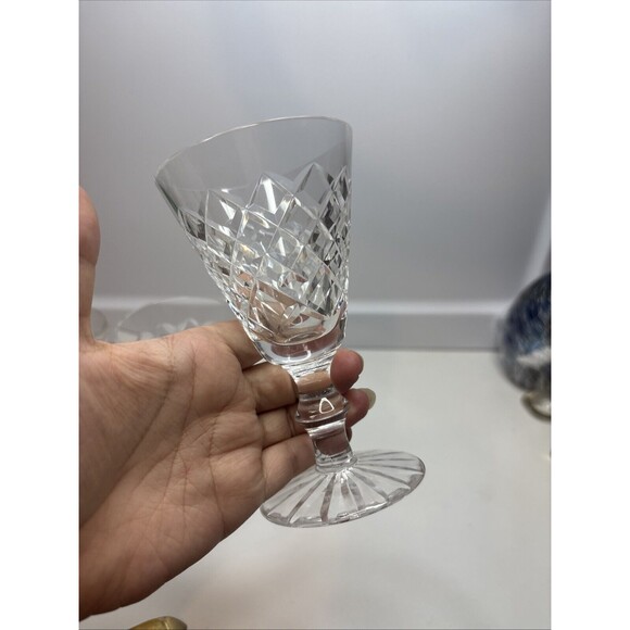 3 WATERFORD ADARE CUT CRYSTAL PORT/ CLARET WINE GLASS STEMWARE 5” H - Picture 8 of 14